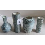 Four Carn pottery vases