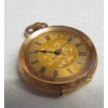 A 14k gold fob watch