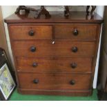 A Victorian chest of two short and three long drawers