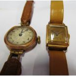 An 18ct gold Ancre watch and another watch