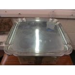 A large square silver tray 51.1 ozs