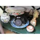 Various oriental china (slightly a/f), soapstone et cetera