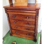 A Victorian mahogany chest of five drawers