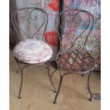 Two French metal chairs