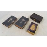 Two Bibles with clasps and velvet Common Prayer Book (i.c)