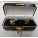 A pair of 18ct gold and silver Tiffany cufflinks circa 1992