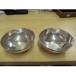 Two Arabic silver bowls inset with antique coins and silver pot and cover