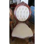 A Victorian style chair back settee and ladies and gent's chairs