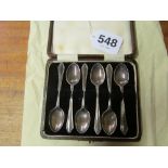 A set of six silver coffee spoons (i.c)