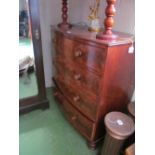 A 19th Century mahogany bow chest (one foot to be reglued)