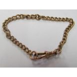 A 9ct gold fob chain converted to a bracelet 15.2gm