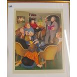 A signed Beryl Cook limited edition print 'Poetry Reading' published Alexander Gallery, Bristol 1982
