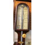 A Georgian rosewood stick barometer by I.B. & I. Ronchetti of Manchester