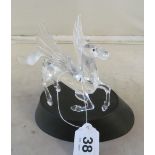 A Swarovski crystal Pegasus on stand