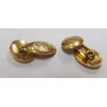A pair 15ct gold cufflinks