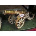 A brass cannon