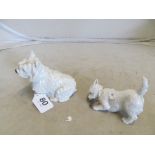 Two Copenhagen white dogs No 3476 and 4981