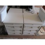 Two pairs of white chest of drawers