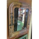 A French decoupage mirror and a green painted mirror