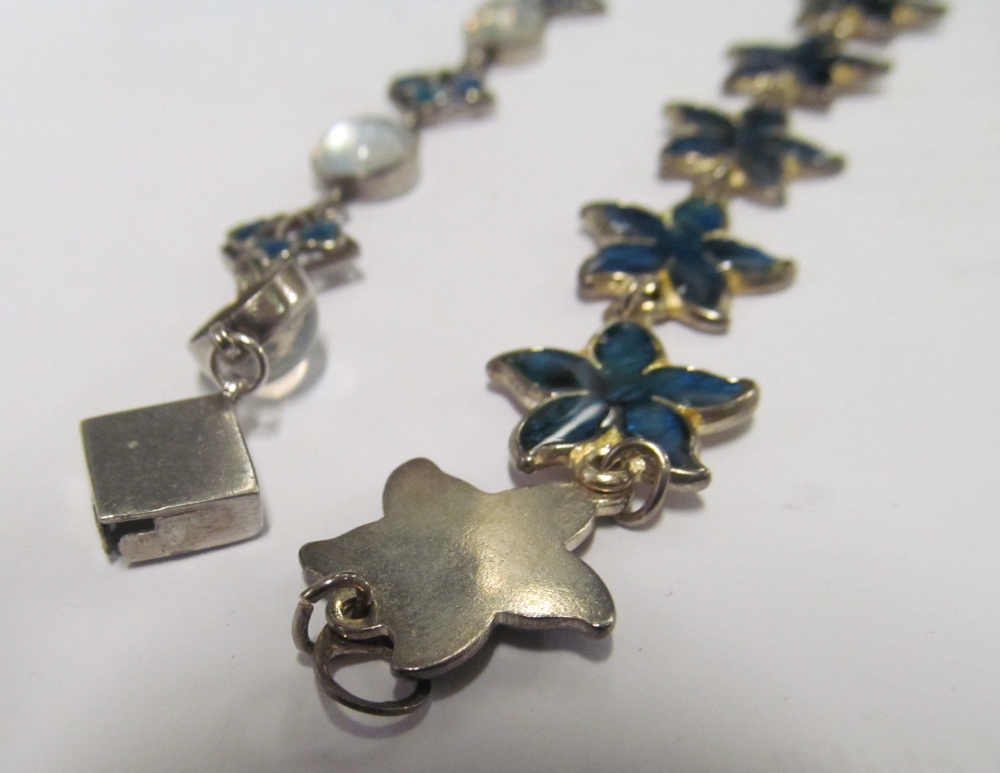 An enamel bracelet and an enamel and moonstone style bracelet - Image 2 of 2