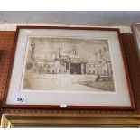 Michael Blaker etching Brighton Pavilion