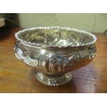 A Victorian silver embossed bowl