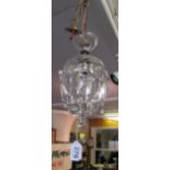 A basket glass lustre ceiling light