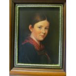 Gustav Lorincz - small oil portrait Austrian girl