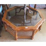 An octagonal coffee table