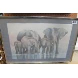 A watercolour elephants