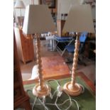 A pair of barleytwist table lamps