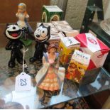 Six Wade Bear Ambitious figures, Wade Disney 'Lady' and 'Tramp', Humpty Dumpty (boxed), Bear on