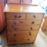 A pine chest of two short and four long drawers