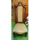 A Victorian prie dieu style chair