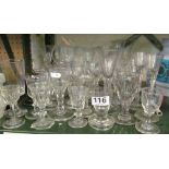 A group of old drinking glasses