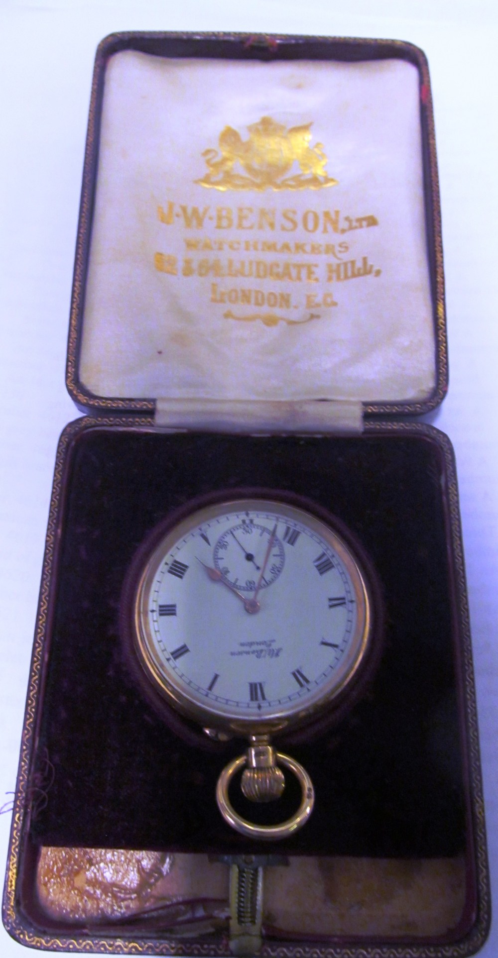 An 18ct gold presented Benson pocket watch