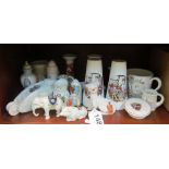 A Goss tankard and other crested ware