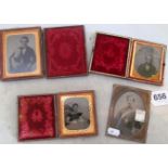 Three Daguerrotype/Ambrotypes and a Hussar officer circa 1860