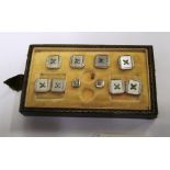 A set of silver and mother of pearl dress studs and cufflinks (i.c)