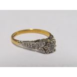 An 18ct gold and platinum illusion ring