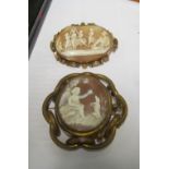 Two cameo brooches