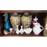 A pair Oriental vases and other china
