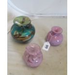 Three Mdina glass vases