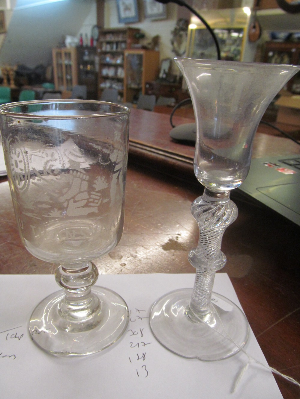 Eight tall old drinking glasses - Image 6 of 6