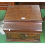 A mahogany table gramophone cabinet