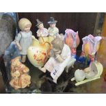 Lladro figure girl and various china (a/f)