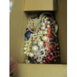 A box of faux pearls
