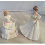 Two Royal Doulton figures; Nicole HN3421 and Kathleen HN3609 (chip to finger on 1)