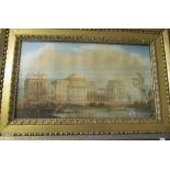 A 19th Century watercolour country house with lake and swans to foreground in gilt frame