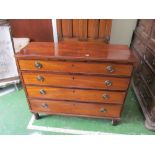 A narrow George III chest of drawers (adapted)